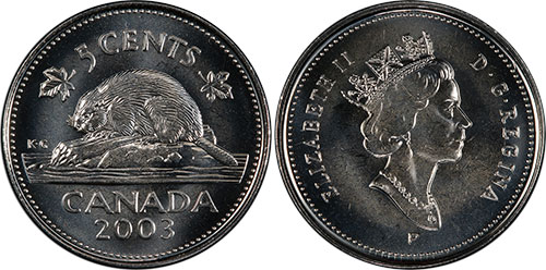 5 cents 2003 Old Effigy Canada