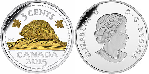 5 cents 1998 - Silver Beaver Gold Plated