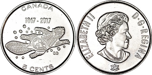 5 cents 2017 150 Years Confederation 1867-1967