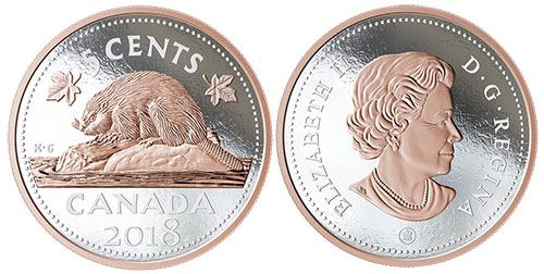 5 cents 2018 - Silver Rose Gold Plated