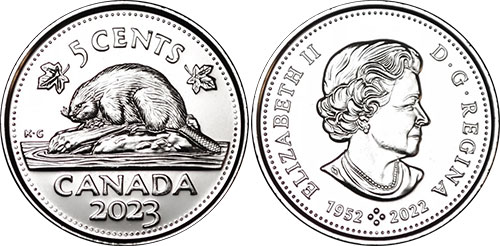 5 cents 2023 Elizabeth II Canada 1952-2022
