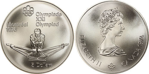 5 dollars 1974 Rowing Montreal Olympics Canada