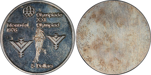5 dollars 1976 Marathon Montreal Olympics Canada