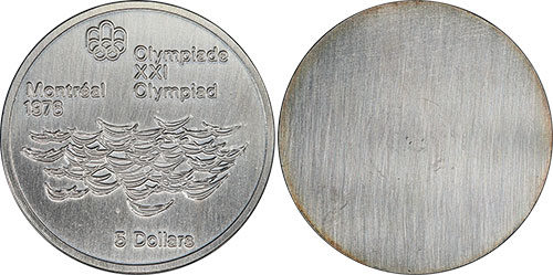 5 dollars 1976 Water Montreal Olympics Canada