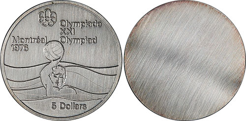 5 dollars 1976 Water Polo Montreal Olympics Canada