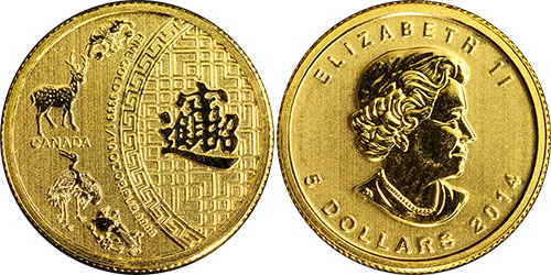 5 dollars 2014 Five Blessings Gold Canada