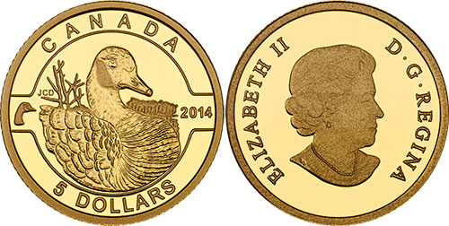 5 dollars 2014 Goose Gold Canada