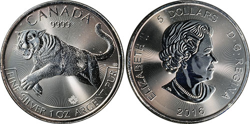 5 dollars 2016 Cougar Canada