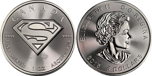 5 dollars 2016 Superman Canada