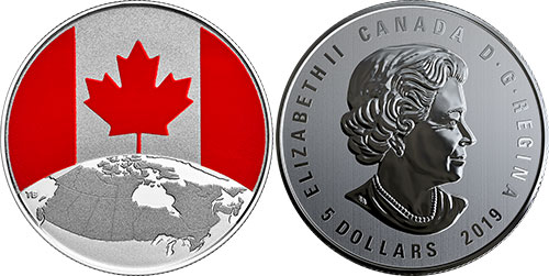 5 dollars 2019 Flag Canada