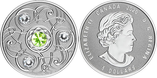 5 dollars 2020 August Birthstone Canada