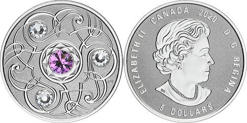 5 dollars 2020 February Birthstone Canada