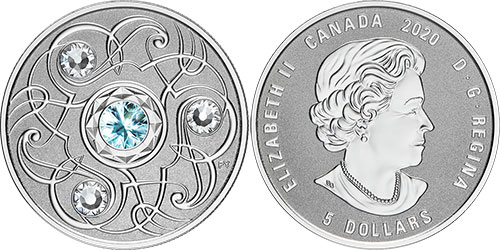 5 dollars 2020 March Birthstone Canada