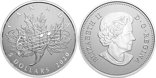 5 dollars 2020 National Anthem Canada