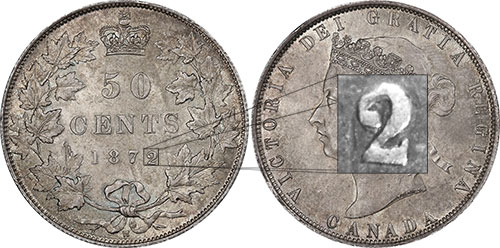 50 cents 1872 - Double 2 - H