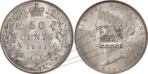 50 cents 1881 - H