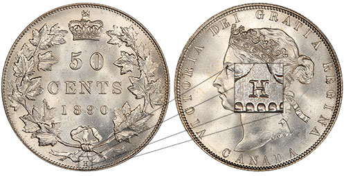 50 cents 1890 - H