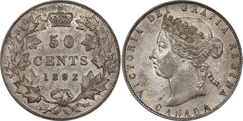 50 cents 1892 - Obverse 4