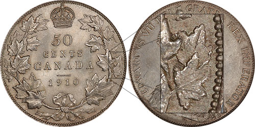 50 cents 1910 Edwardian Leaves Canada