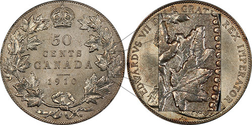 50 cents 1910 Victorian Leaves Canada