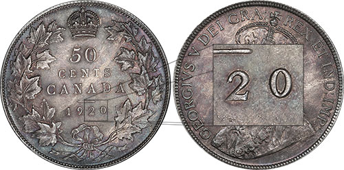 50 cents 1920 Small Narrow 0 Canada