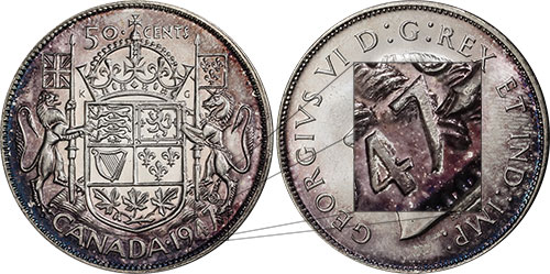 50 cents 1947 Straight 7 Double 7 Canada