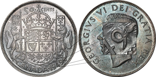 50 cents 1949 Hoof Over 9 Canada