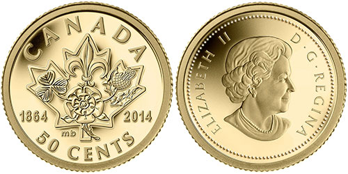 50 cents 2014 Quebec and Charlottetown Conferences Canada