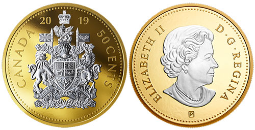 50 cents 2019 - Silver Gold Plated - Canada
