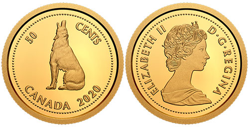 50 cents 2019 - Gold Wolf Alex Colville - Canada