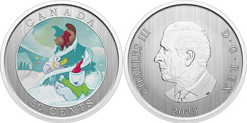 50 cents 2025 Whimsical Holiday Tree Canada