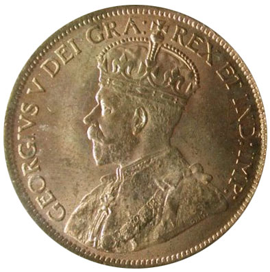 AU-50 - 1 cent 1911 to 1920 - George V