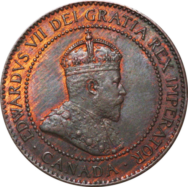 AU-50 - 1 cent 1902 to 1910 - Edward VII