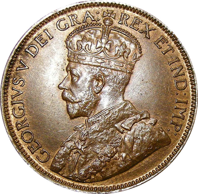 MS-60 - 1 cent 1911 to 1920 - George V