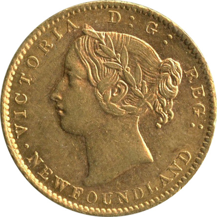 AU-50 - 2 dollars 1865 to 1888 -  Newfoundland 
 - Victoria