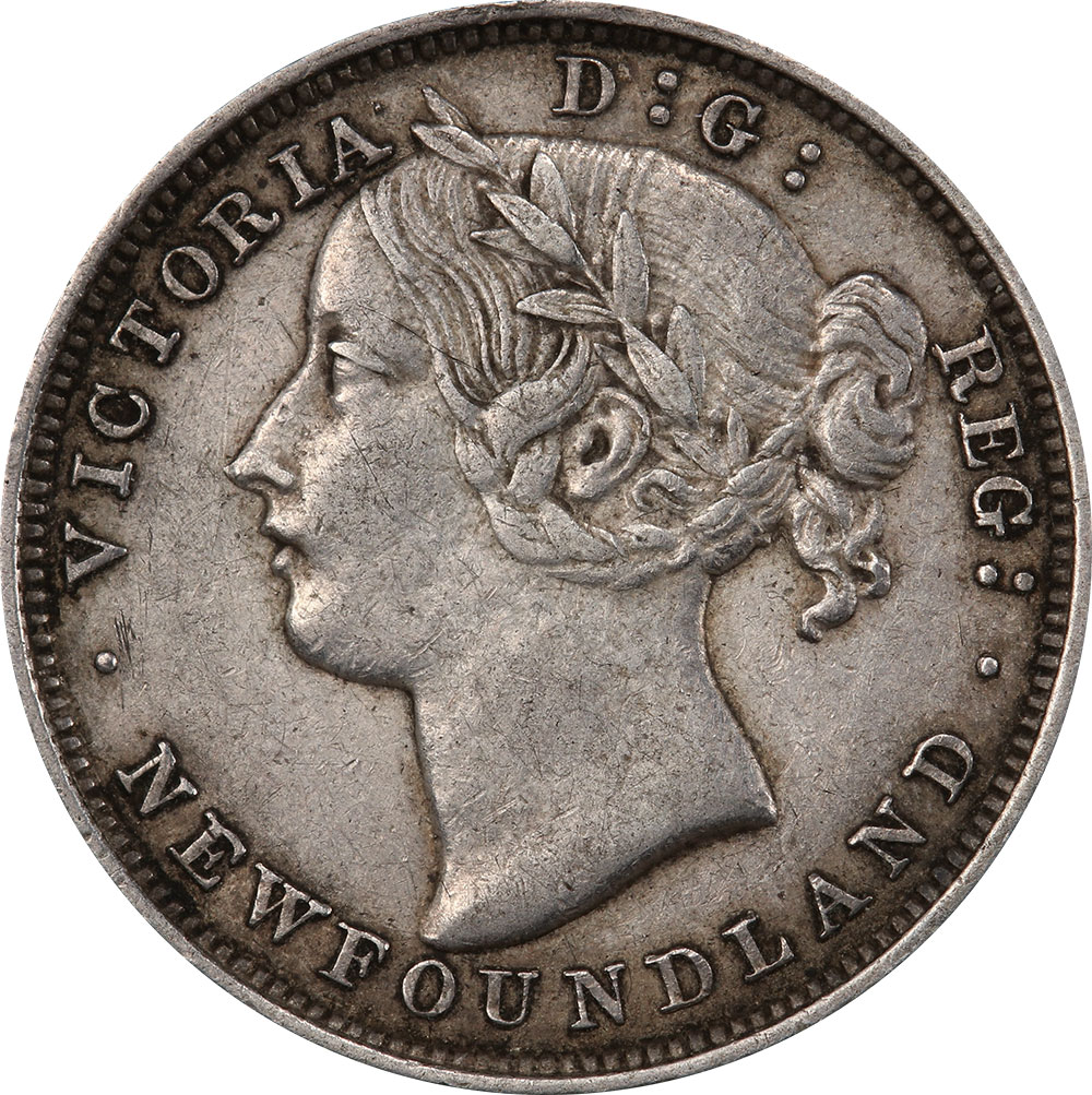 EF-40 - 20 cents 1865 to 1900 - Newfoundland - Victoria