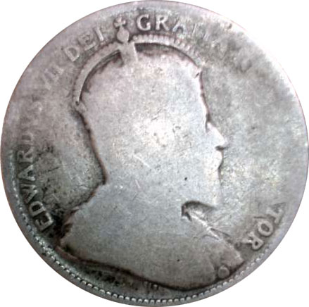 VG-8 - 25 cents 1902 to 1910 - Edward VII