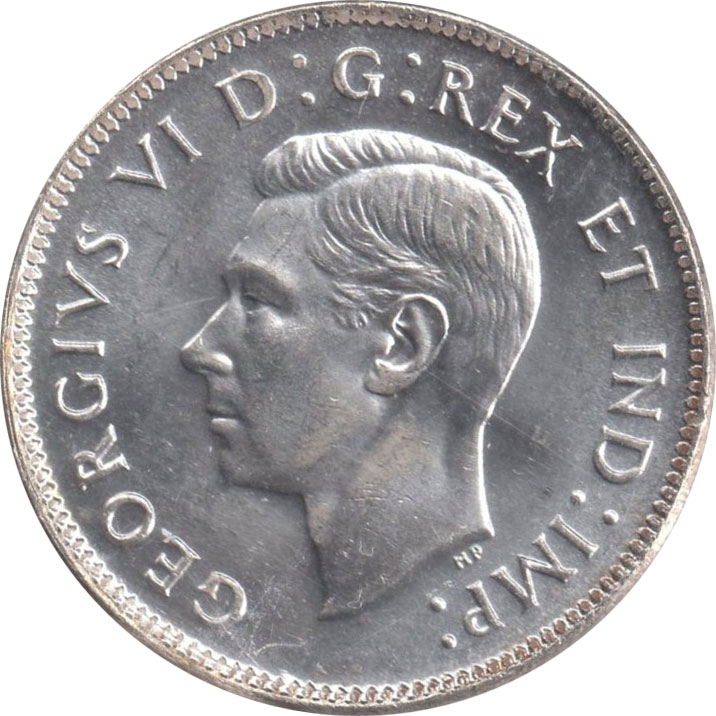MS-60 - 25 cents 1937 to 1952 - George VI