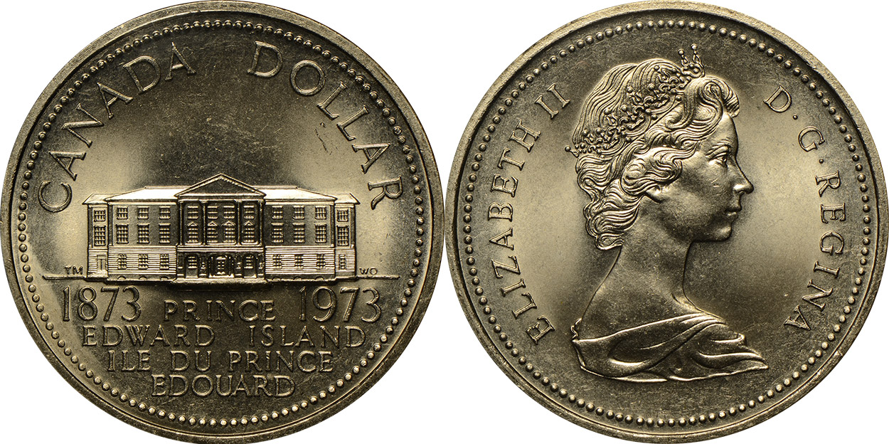 1973 CANADA PRINCE EDWARD ISLAND PROOF-LIKE ONE DOLLAR COIN 