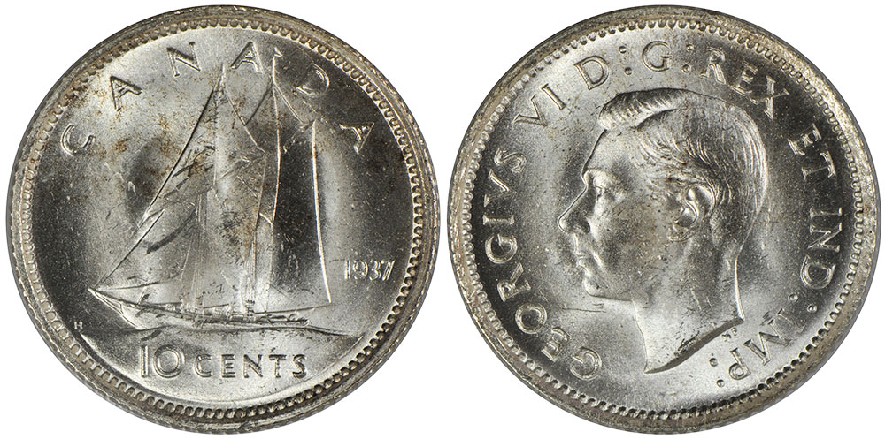 circulated TOP KEY DATE 1937 Canada Copper Cent 