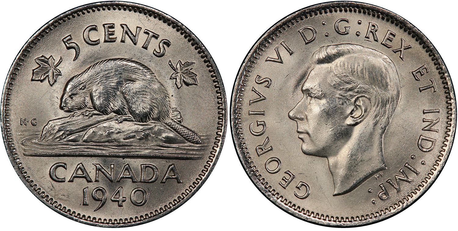 Coins and Canada - 5 cents 1940 - Proof, Proof-like, Specimen