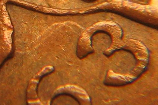1 cent 1963 - Double Hanging 3