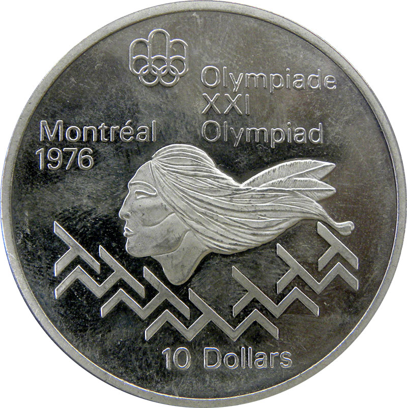 1975 Canada RCM 10 Dollar Silver 1976 Montreal Olympic Games Silver Coin 