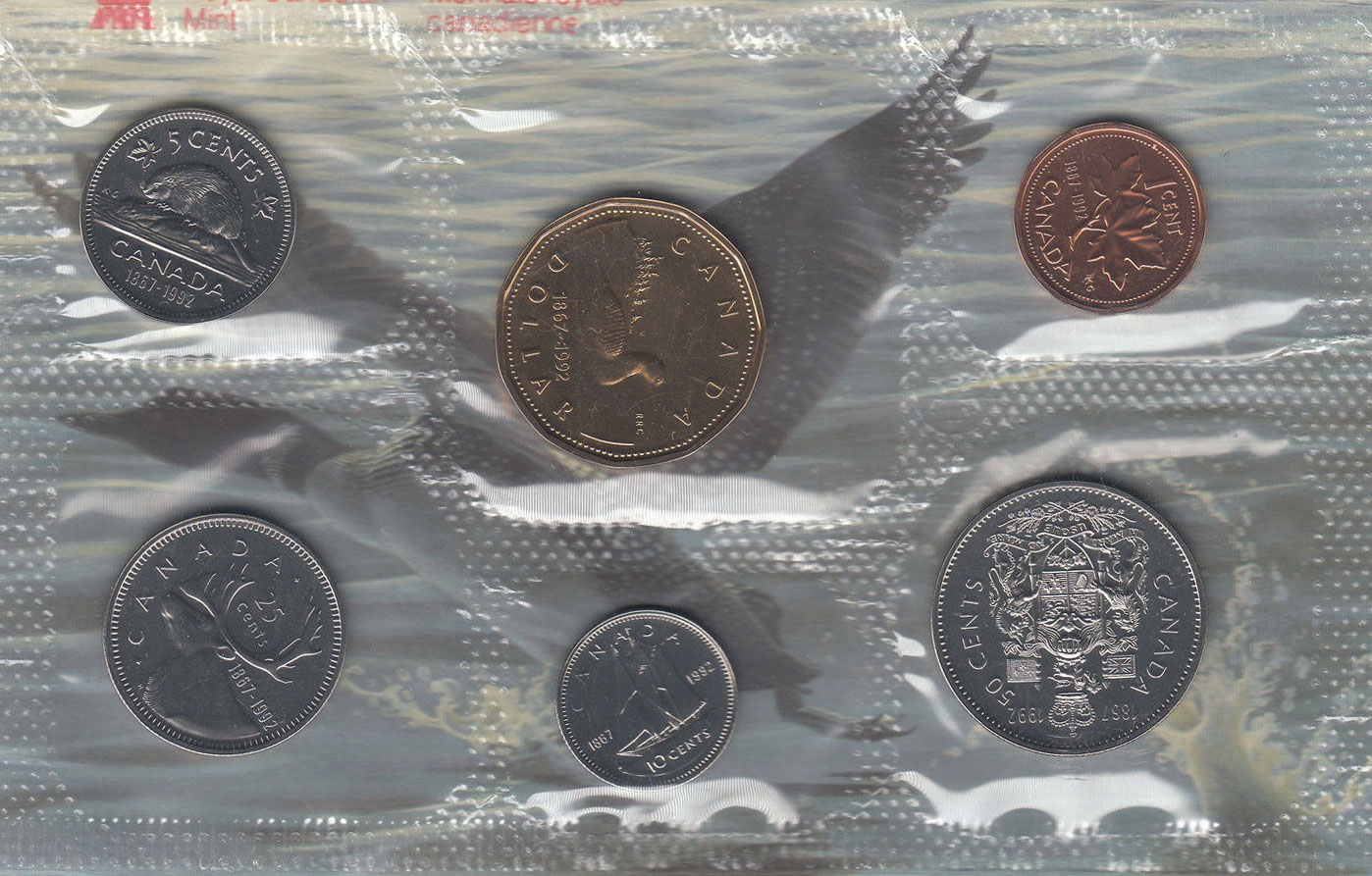 1992 Proof-Like Brilliant Uncirculated Set Royal Canadian Mint RCM