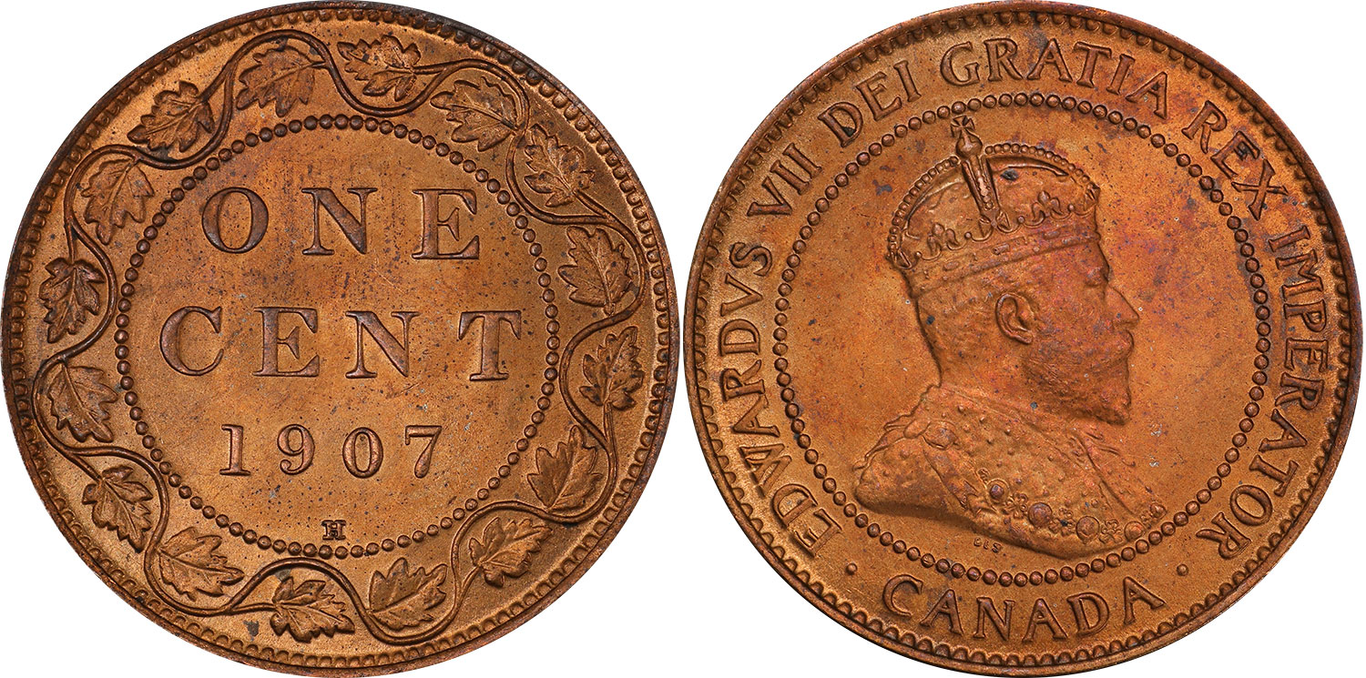 Large One Cent Damaged Filler** Details about   1907H  Coin Mart Graded Canadian **Holed