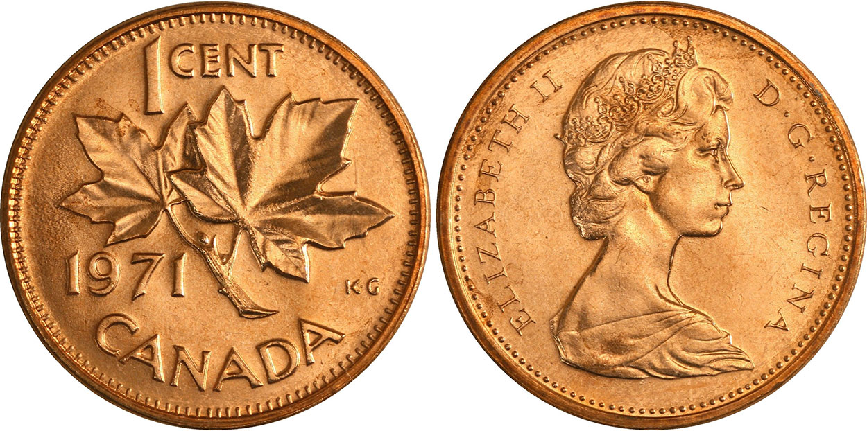 Coins And Canada 1 Cent 1971 Proof Proof like Specimen Brilliant 