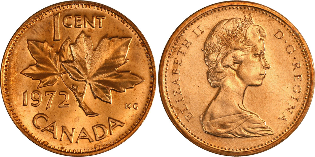 CANADA 1953 TO 2012 1 CENT HIGH GRADE CIRCULATED 72 COINS 