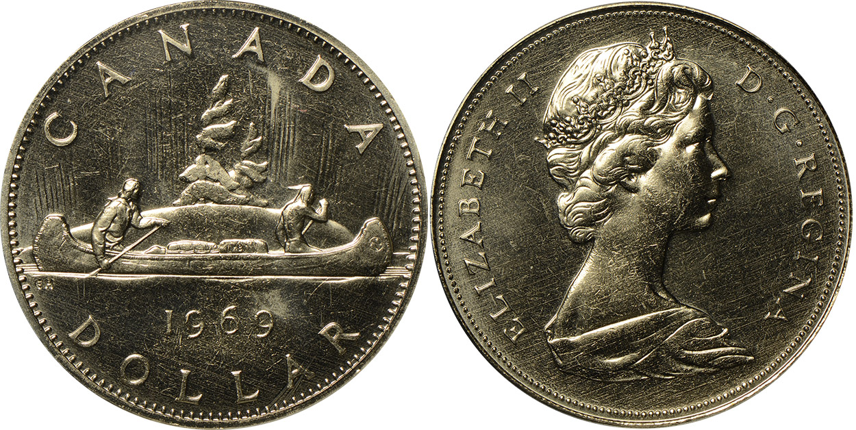 Nickel 1969 One Dollar Coin ELIZABETH II CANADA K 