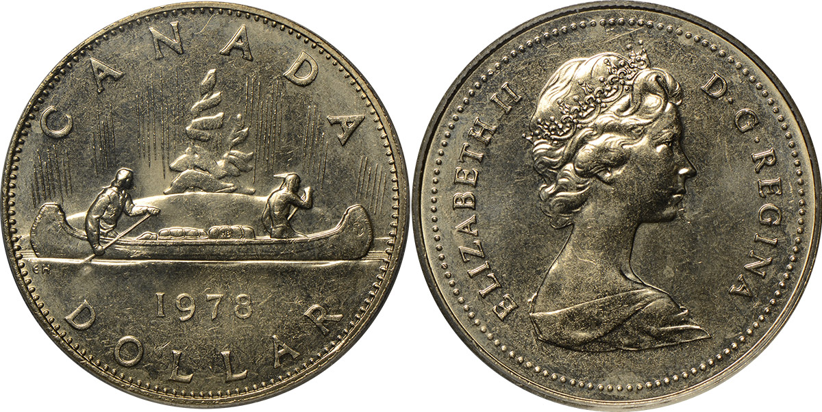 1978 One Dollar Coin ELIZABETH II CANADA K Nickel 
