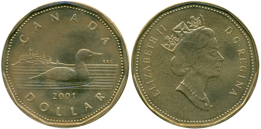 2001 CANADA LOONIE PROOF-LIKE ONE DOLLAR COIN